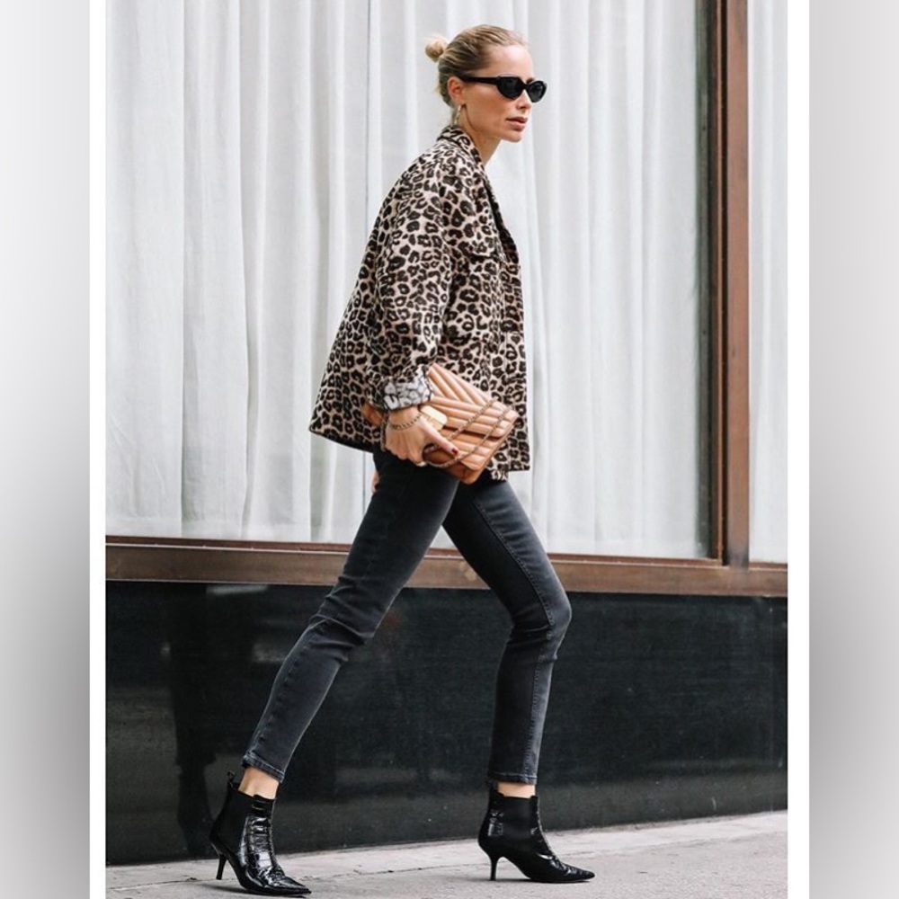 Anine Bing Leopard Print Utility Jacket